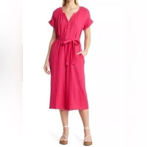 Tommy Bahama jumpsuit Coral Isle Belted Cotton Jumpsuit, Bright Rose, medium NWT